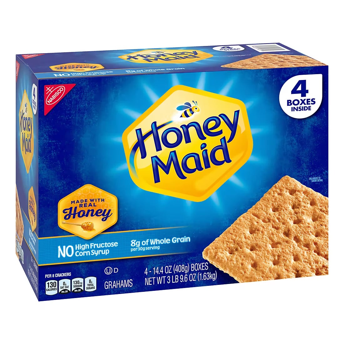 Nabisco Honey Maid Honey Graham Crackers, Lunch Snacks, 14.4 oz. 4